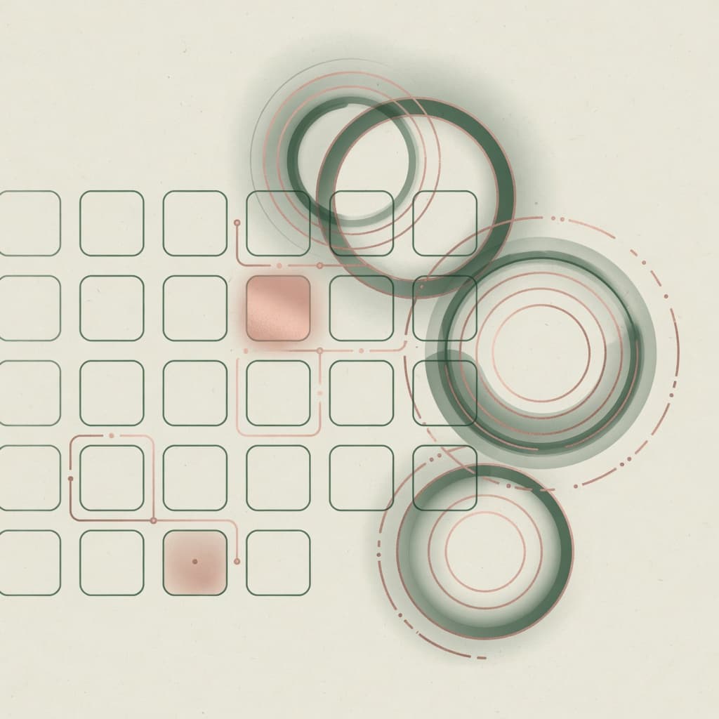 Abstract monthly care calendar visual